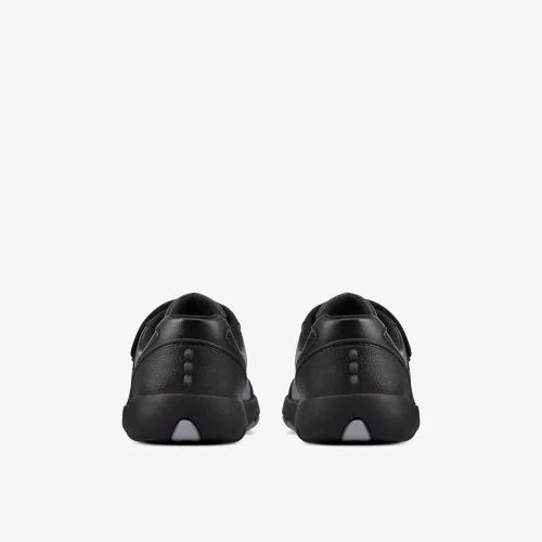 Clarks School Rex Stride Toddler Black Leather Extra Wide - 7 Infants Image 5