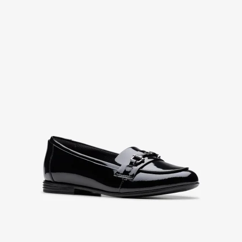 Clarks School FinjaLoafer Y. Black Leather Wide - 3 Image 4