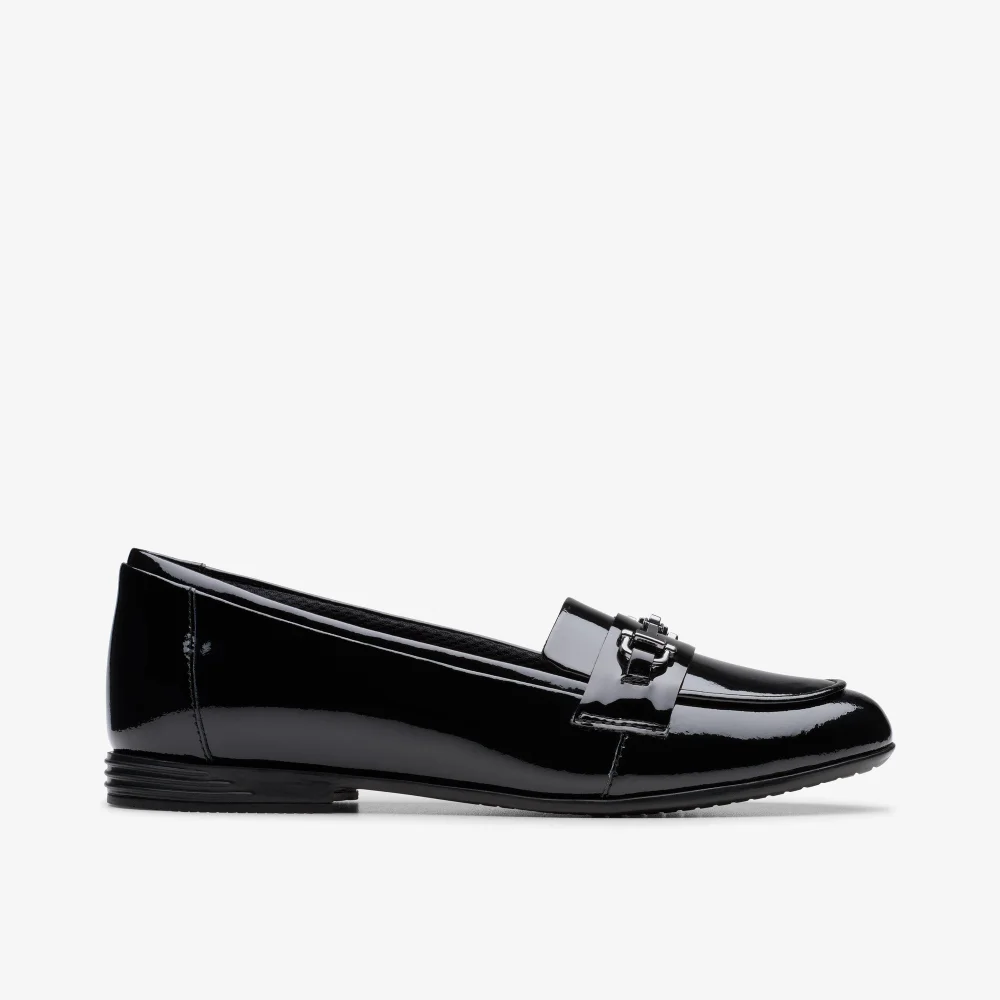 Clarks School FinjaLoafer Y. Black Leather Wide - 3 Image 1