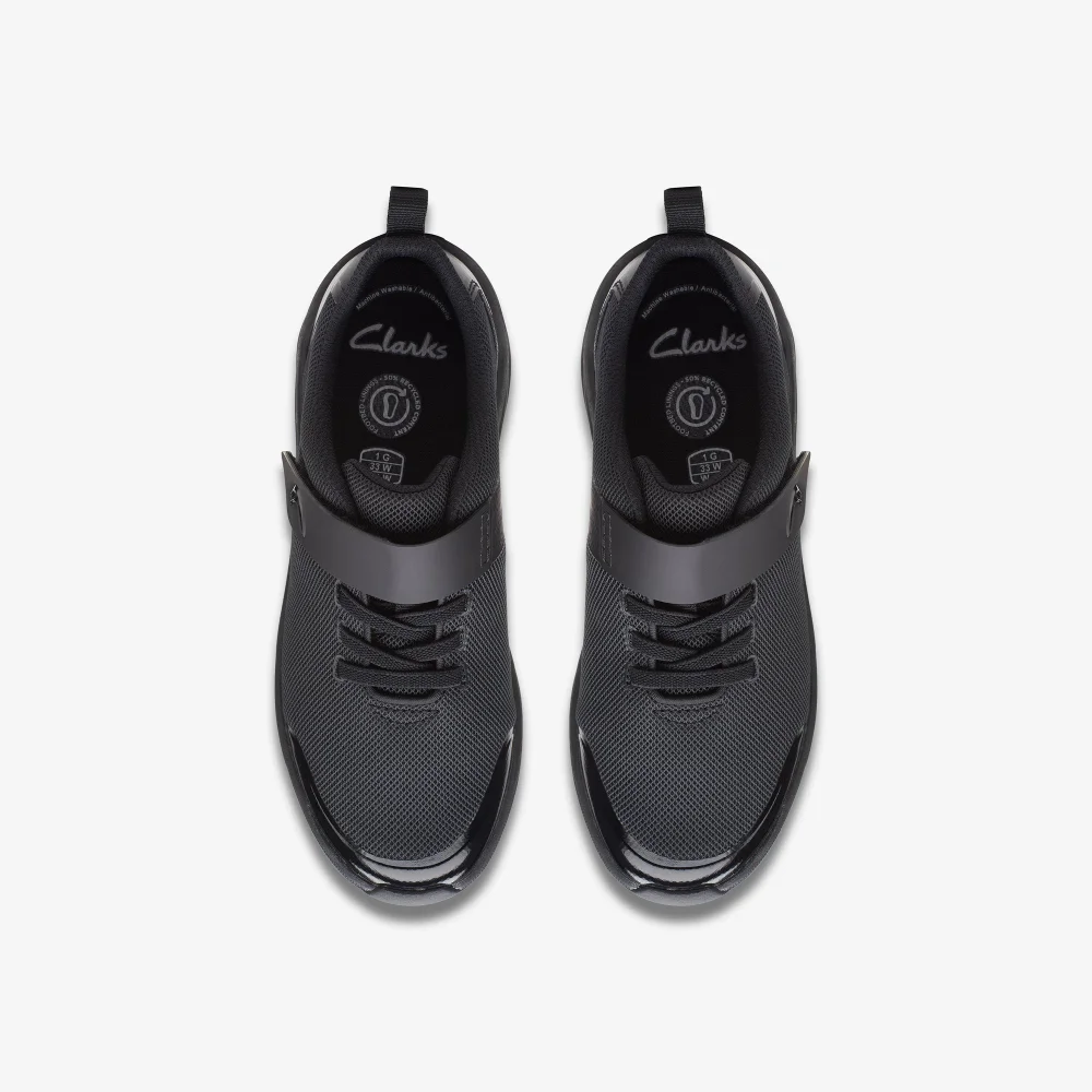 Clarks School Aeon Pace Older Black Textile Wide - 1 Image 5