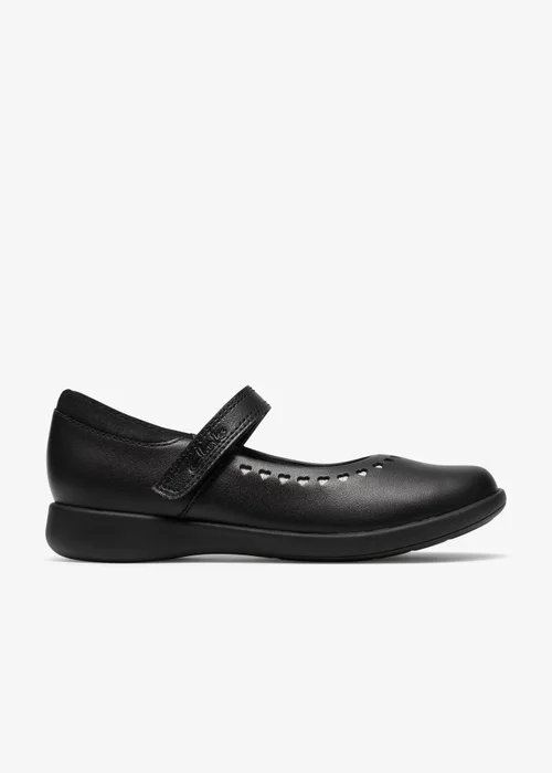 Clarks School EtchShimmer K. Black Leather Wide - 10.5 Infants Image 1