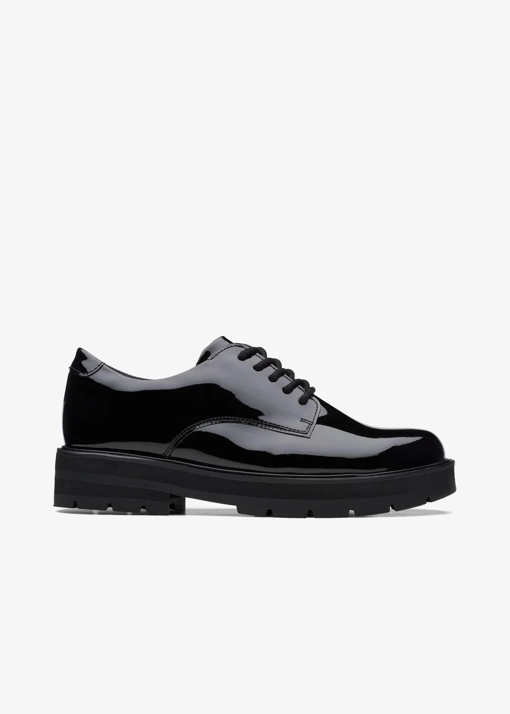 Clarks School Prague Lace Youth Black Patent Standard - 3 Image 1