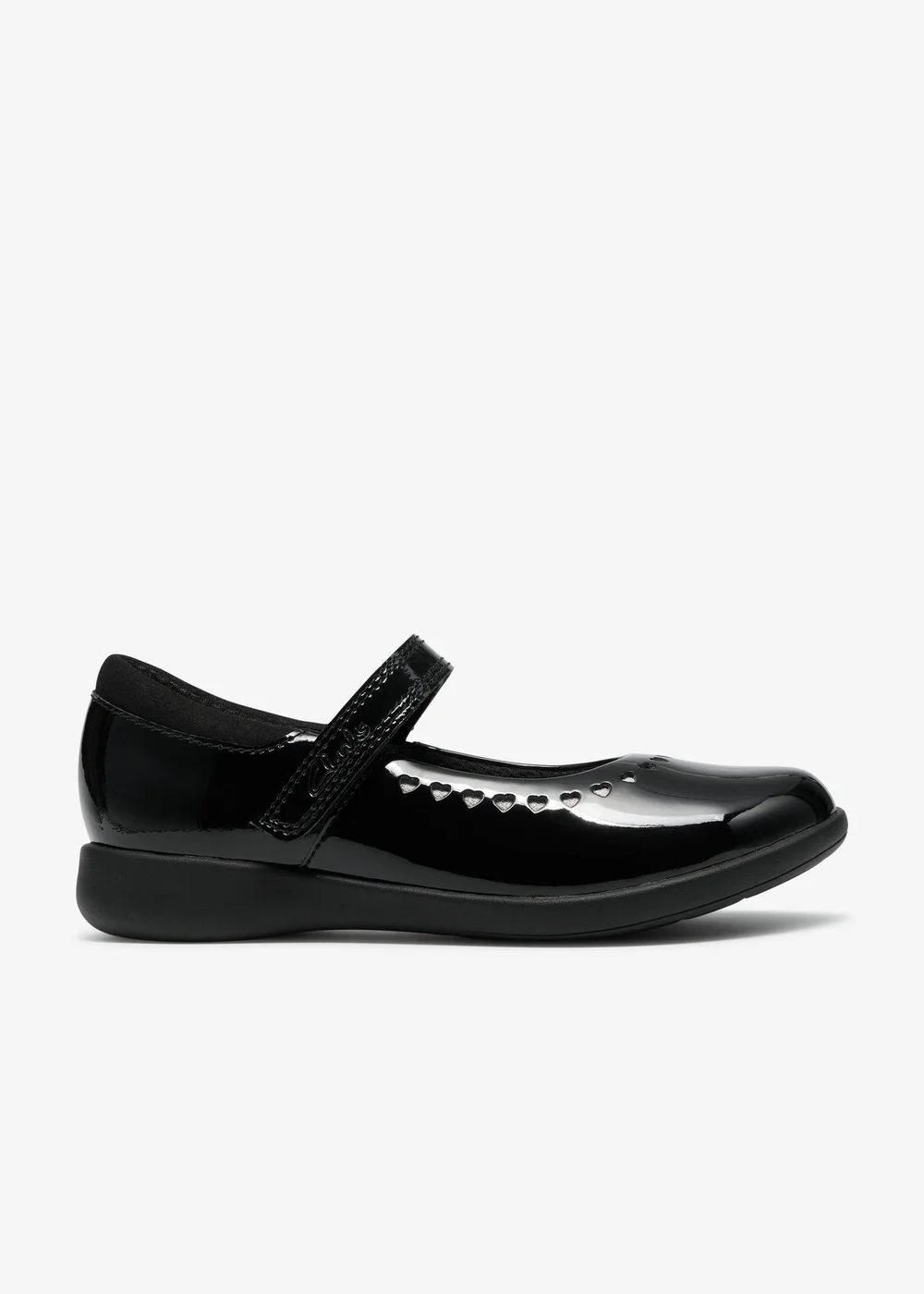 Clarks School EtchShimmer K. Black Leather Wide - 10 Infants Image 1