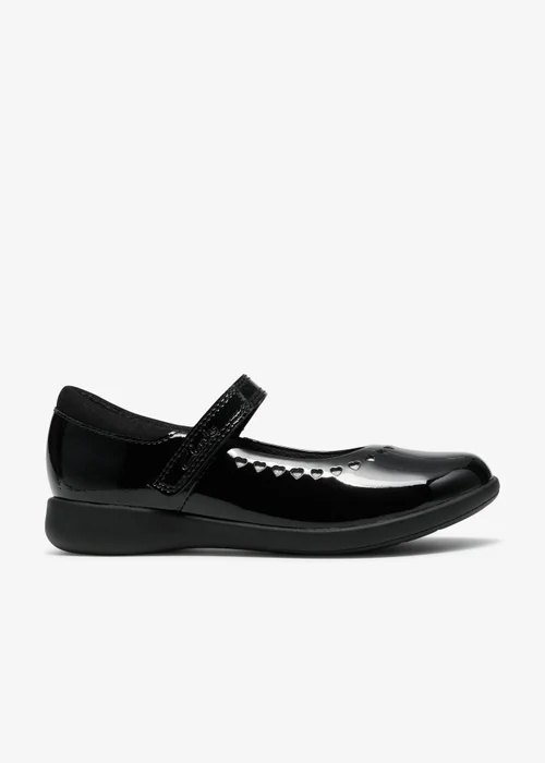Clarks School EtchShimmer K. Black Leather Wide - 10 Infants Image 1