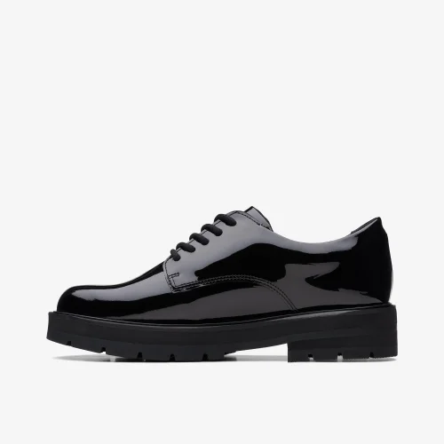 Clarks School Prague Lace Youth Black Patent Wide - 3.5 Image 3
