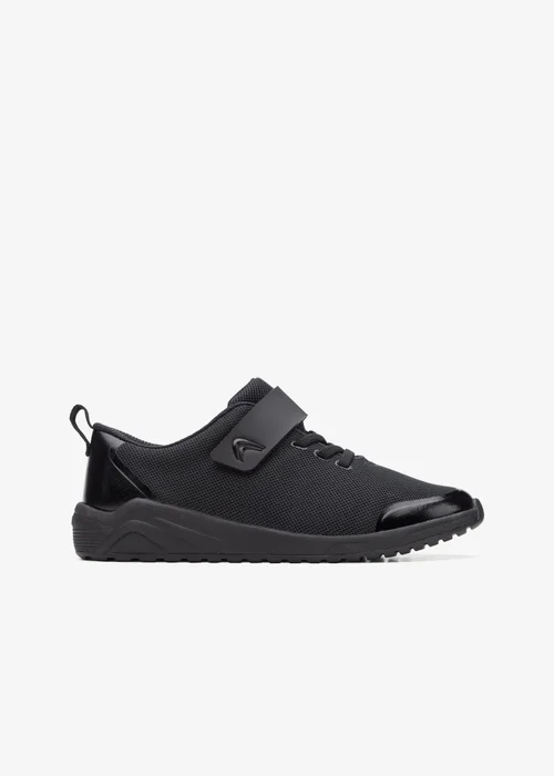 Clarks School Girls Black Prague Lace Youth Patent Wide - 3.5 Image 1