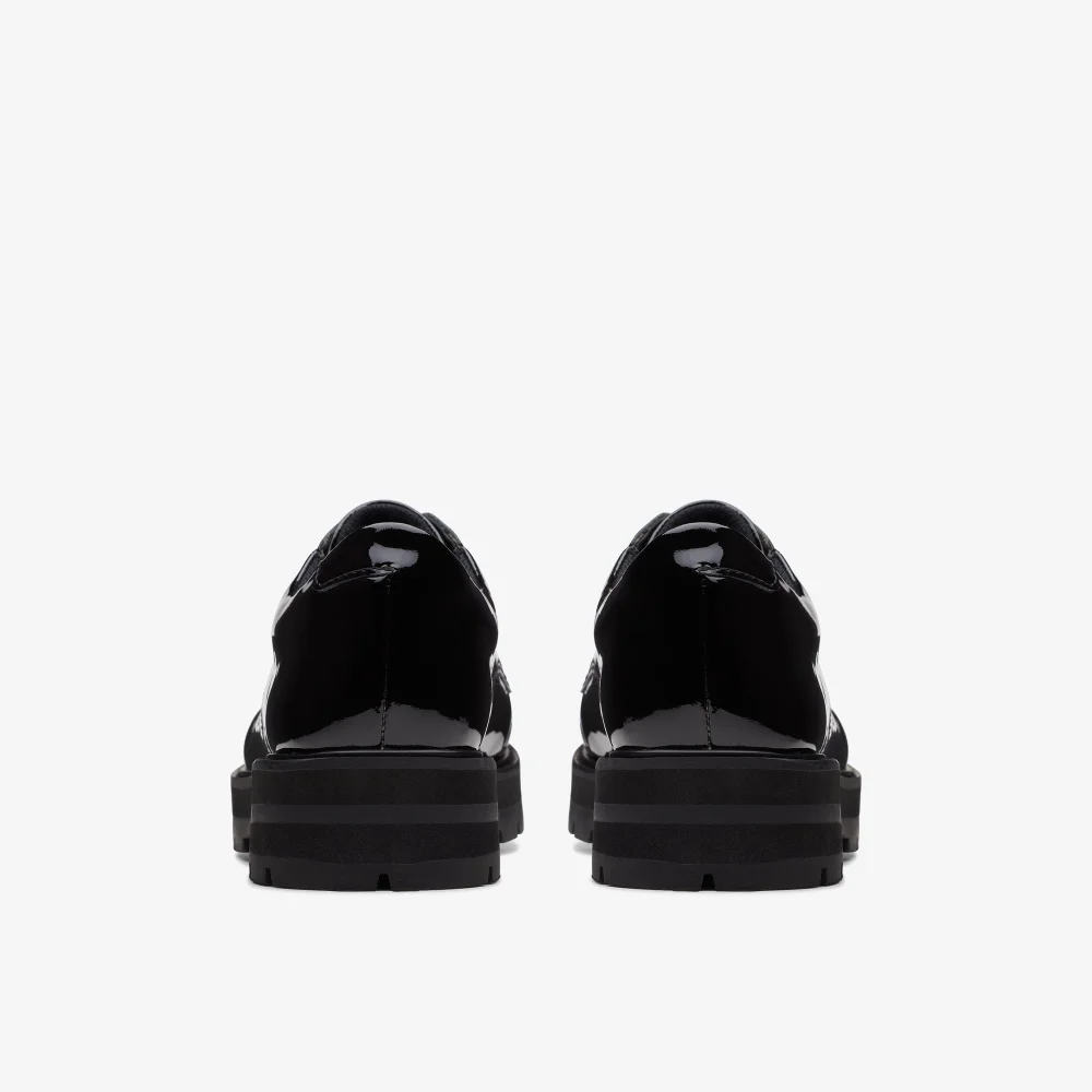 Clarks School Prague Lace Youth Black Patent Wide - 3.5 Image 6