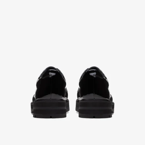 Clarks School Prague Lace Youth Black Patent Wide - 3.5 Image 6