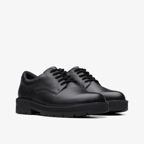Clarks School Prague Lace Youth Black Leather Standard - 5 Image 4