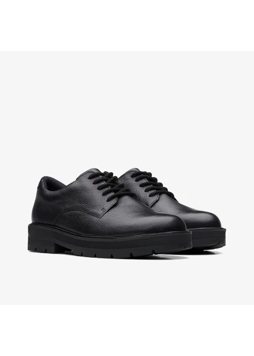 Clarks School Girls Black Prague Lace Youth Leather Standard - 3 Image 4