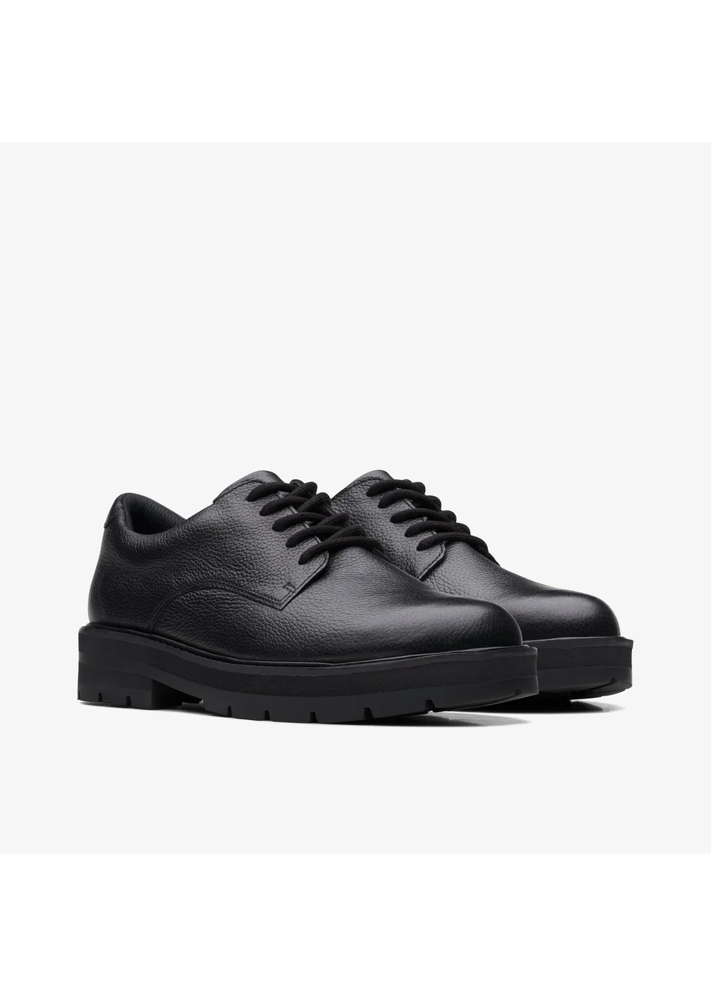 Clarks School Prague Lace Youth Black Leather Wide - 3 Image 4