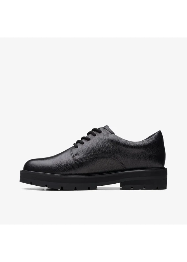 Clarks School Girls Black Prague Lace Youth Leather Wide