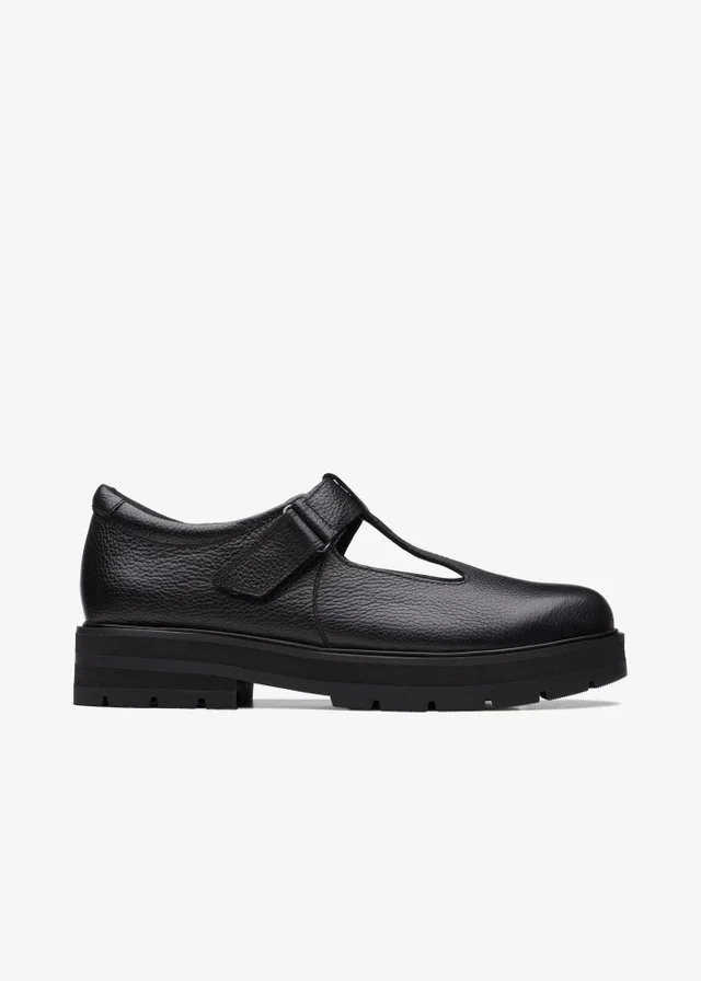 Clarks School Girls Black Prague Brill Youth Leather Standard