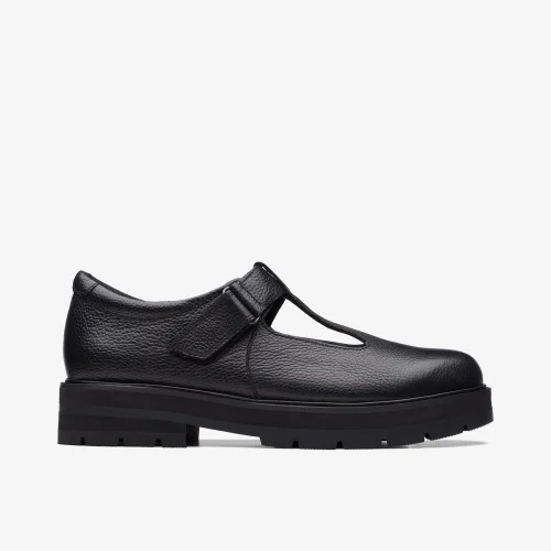 Clarks School Prague Brill Youth Black Leather Wide - 3 Image 1