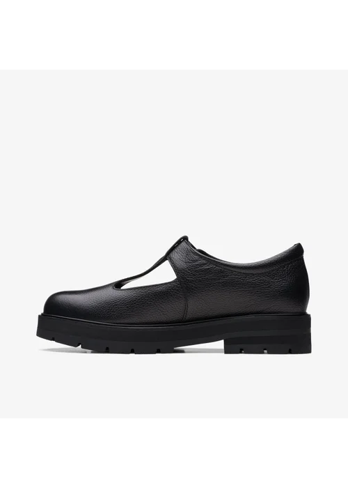 Clarks School Girls Black Prague Brill Youth Leather Wide - 5.5 Image 2