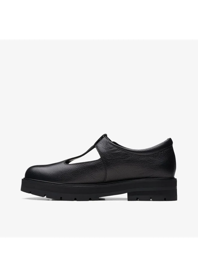 Clarks School Girls Black Prague Brill Youth Leather Wide