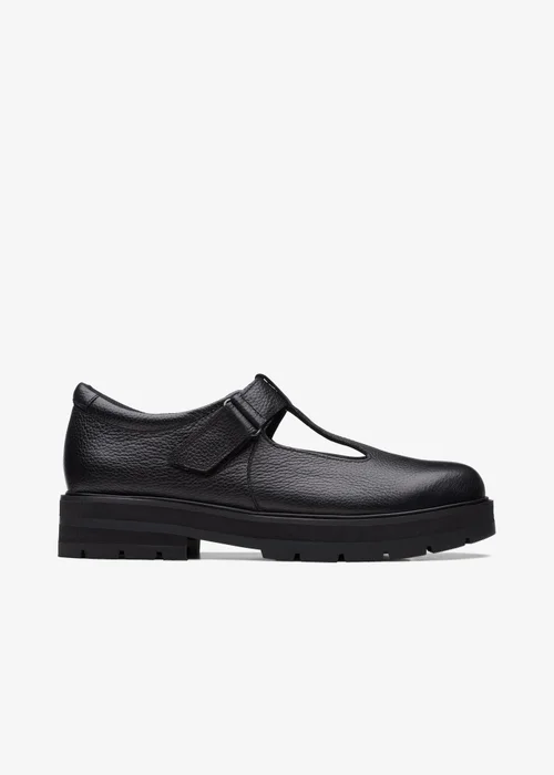 Clarks School Girls Black Prague Brill Youth Leather Wide - 5.5 Image 1