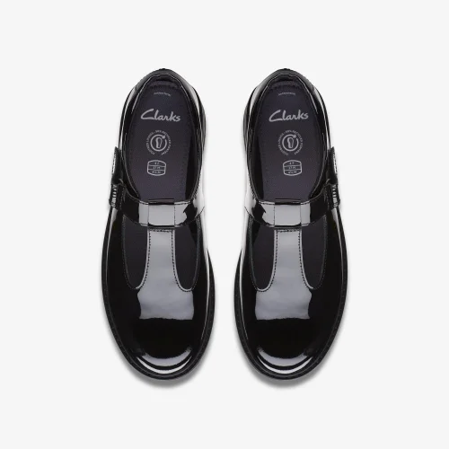 Clarks School Prague Brill Youth Black Patent Standard - 5.5 Image 6