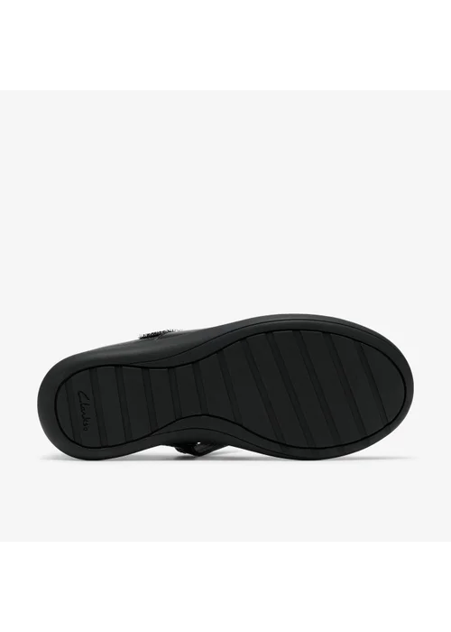 Clarks School EtchShimmer K. Black Leather Standard - 12 Infants Image 3