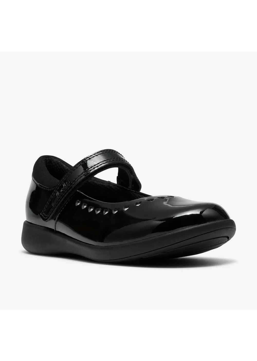 Clarks School EtchShimmer K. Black Leather Standard - 12 Infants Image 4