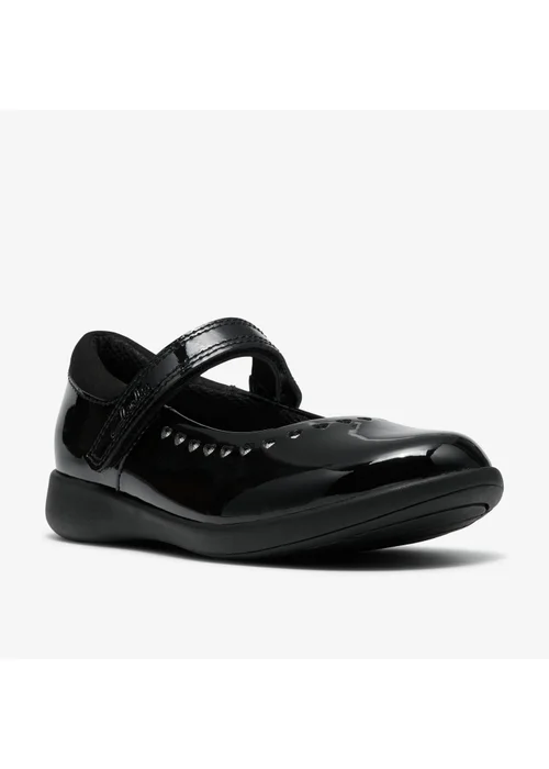 Clarks School EtchShimmer K. Black Leather Standard - 12 Infants Image 4