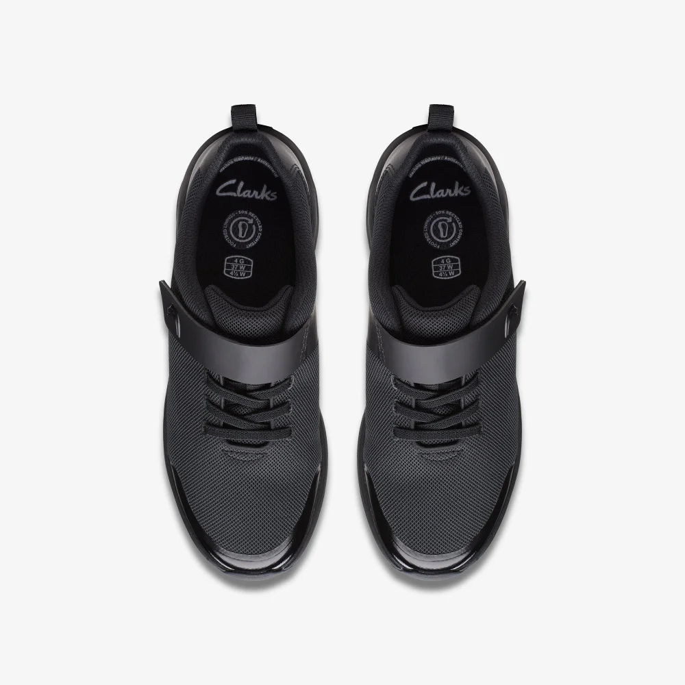 Clarks School Boys Black Aeon Pace Youth Textile Wide - 7.5 Image 6