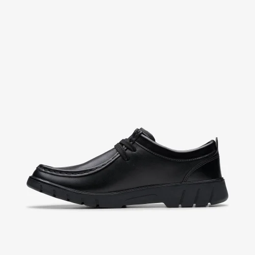 Clarks School Branch Low Youth Black Leather Standard - 4.5 Image 4