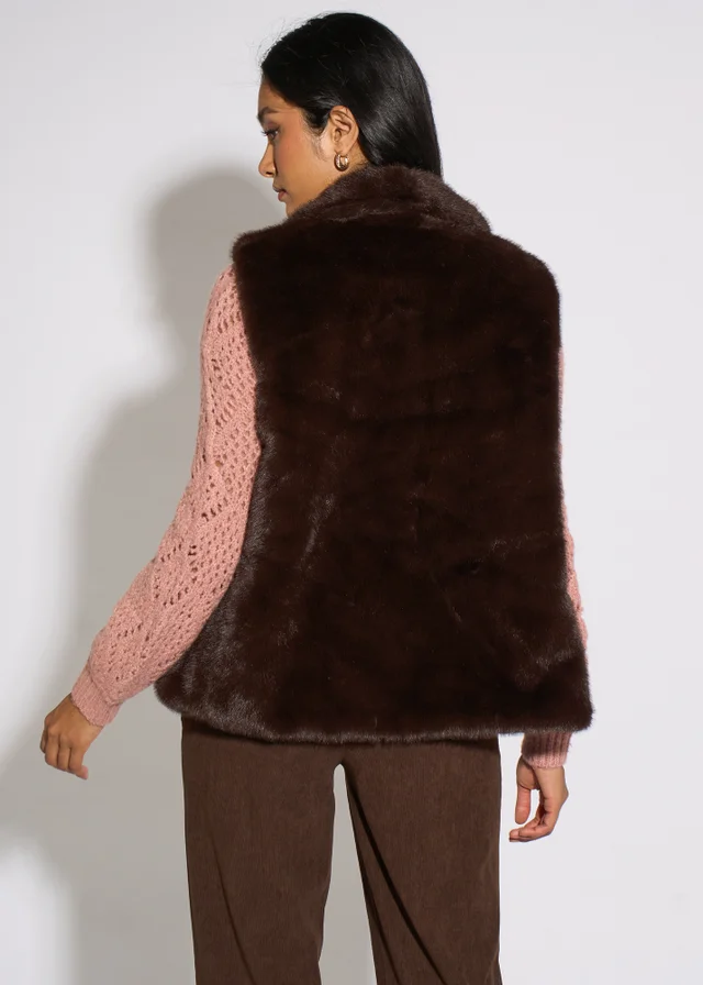 Gini London Brown Longline Gilet