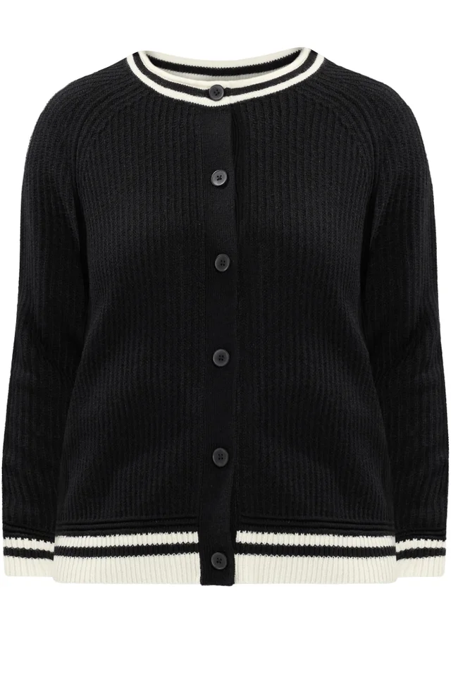 Yours Curve Black Long Sleeve Knitted Cardigan