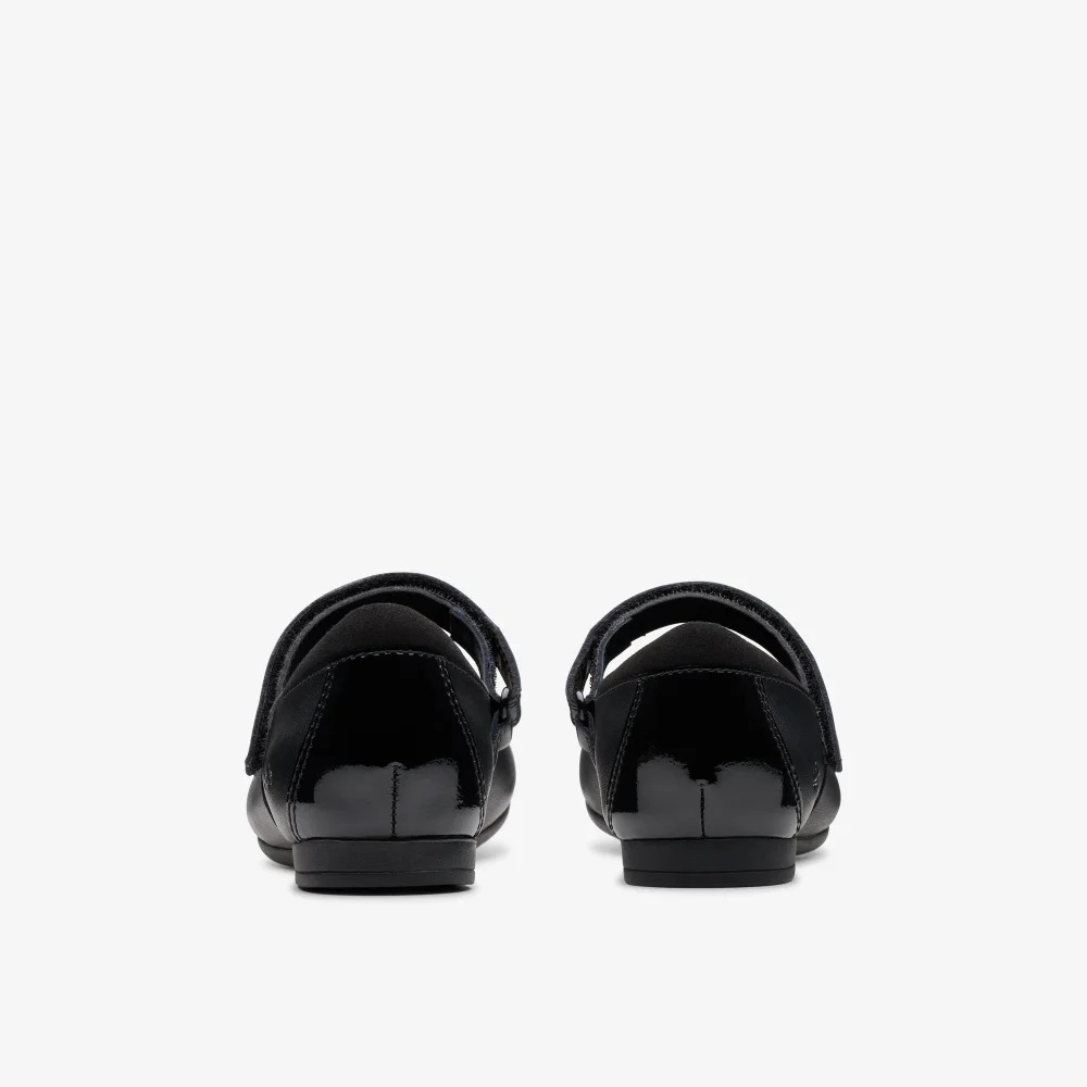 Clarks School Scala Gem Kid Black Leather Standard - 2.5 Infants Image 5