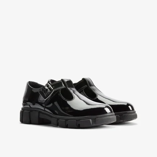 Clarks School Evyn Bar Kid Black Patent Wide - 10.5 Infant Image 4