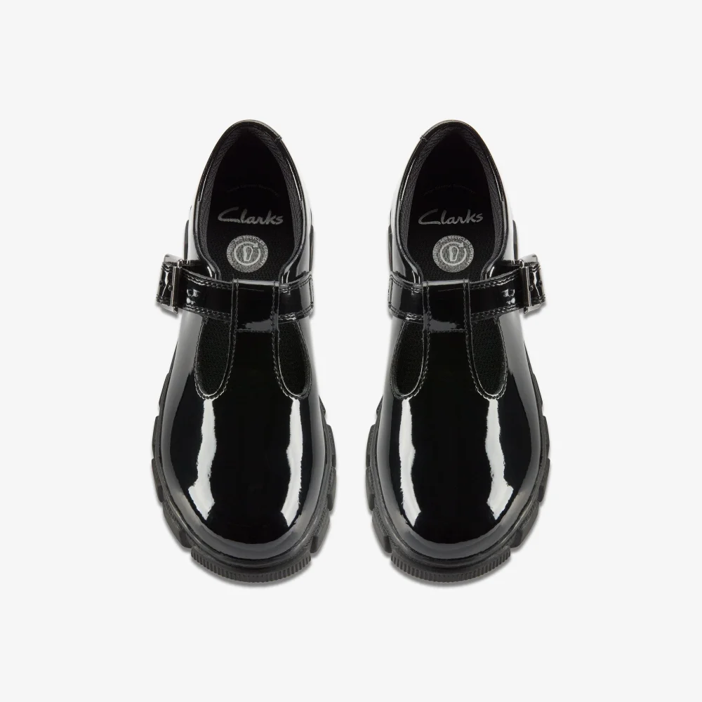 Clarks School Evyn Bar Kid Black Patent Wide - 10.5 Infant Image 6