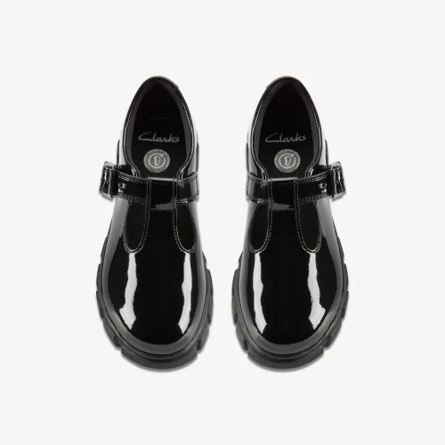 Clarks School Evyn Bar Kid Black Patent Wide - 10.5 Infant Image 6