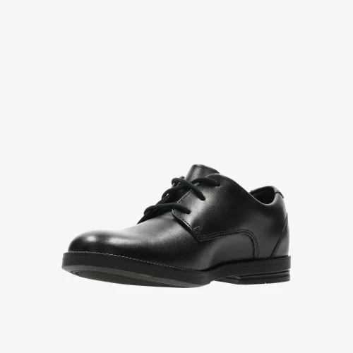 Clarks School Rufus Edge Kid Black Leather Wide - 1 Image 4