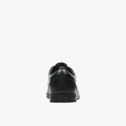 Clarks School Rufus Edge Kid Black Leather Wide - 1 Image 5