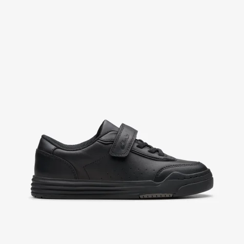 Clarks School Urban Bright Kid Black Leather Wide - 9 Infant Image 1