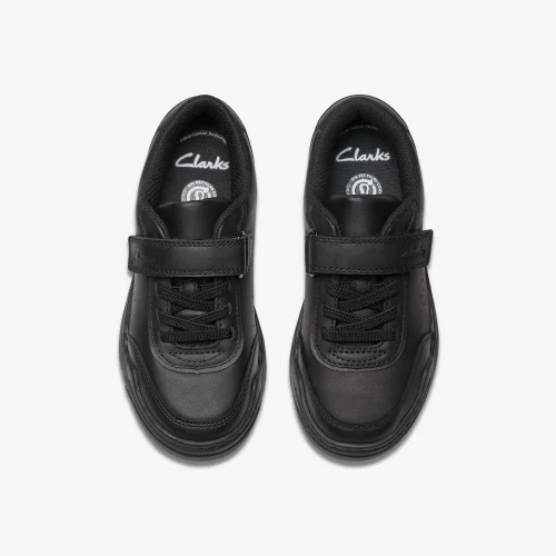 Clarks School Urban Bright Kid Black Leather Wide - 9 Infant Image 6
