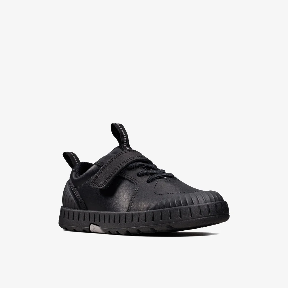Clarks School Apollo Step Toddler Black Leather Standard - 7.5 Infants Image 3