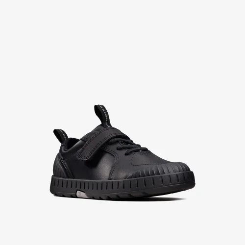 Clarks School Apollo Step Toddler Black Leather Standard - 7.5 Infants Image 3