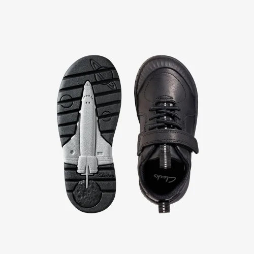 Clarks School Apollo Step Toddler Black Leather Standard - 7.5 Infants Image 6