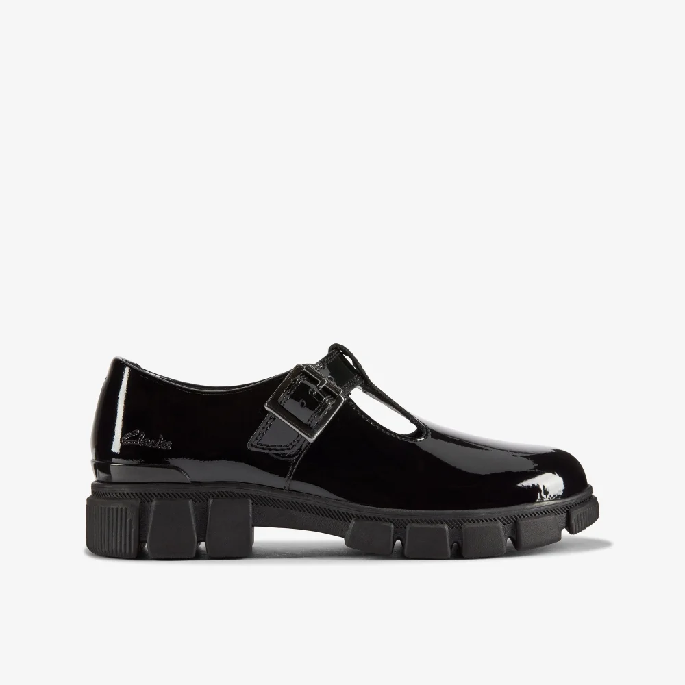 Clarks School Evyn Bar Kid Black Patent Standard - 11 Infant Image 1