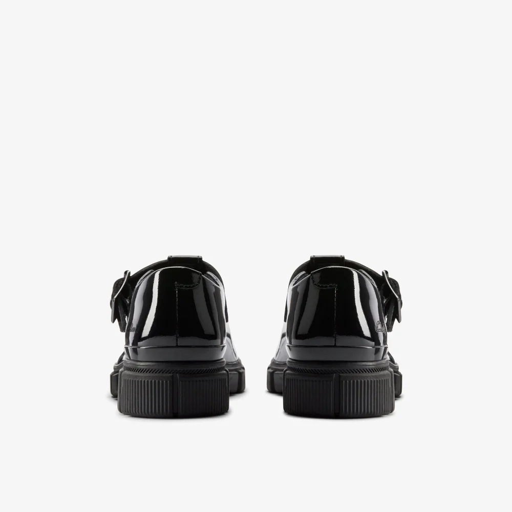 Clarks School Evyn Bar Kid Black Patent Standard - 11 Infant Image 5