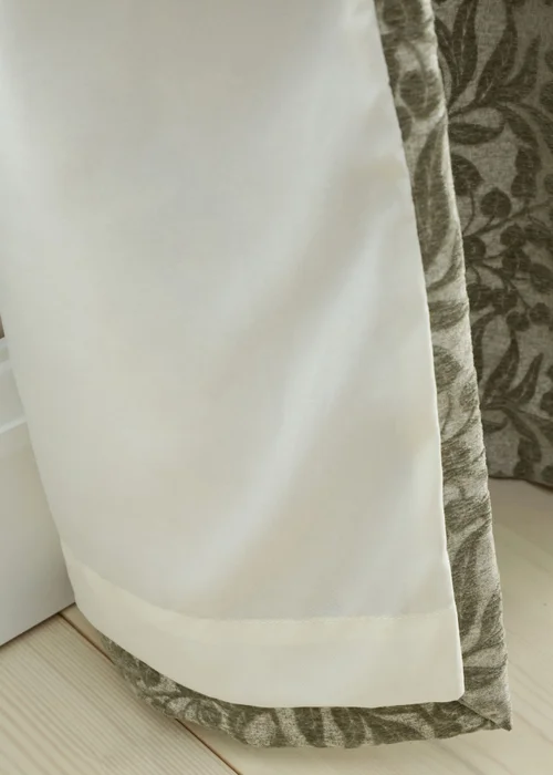 Bianca Fine Linens Chenille Leaves Lined Eyelet Curtains Green - 46W X 54D (117x137cm Image 5