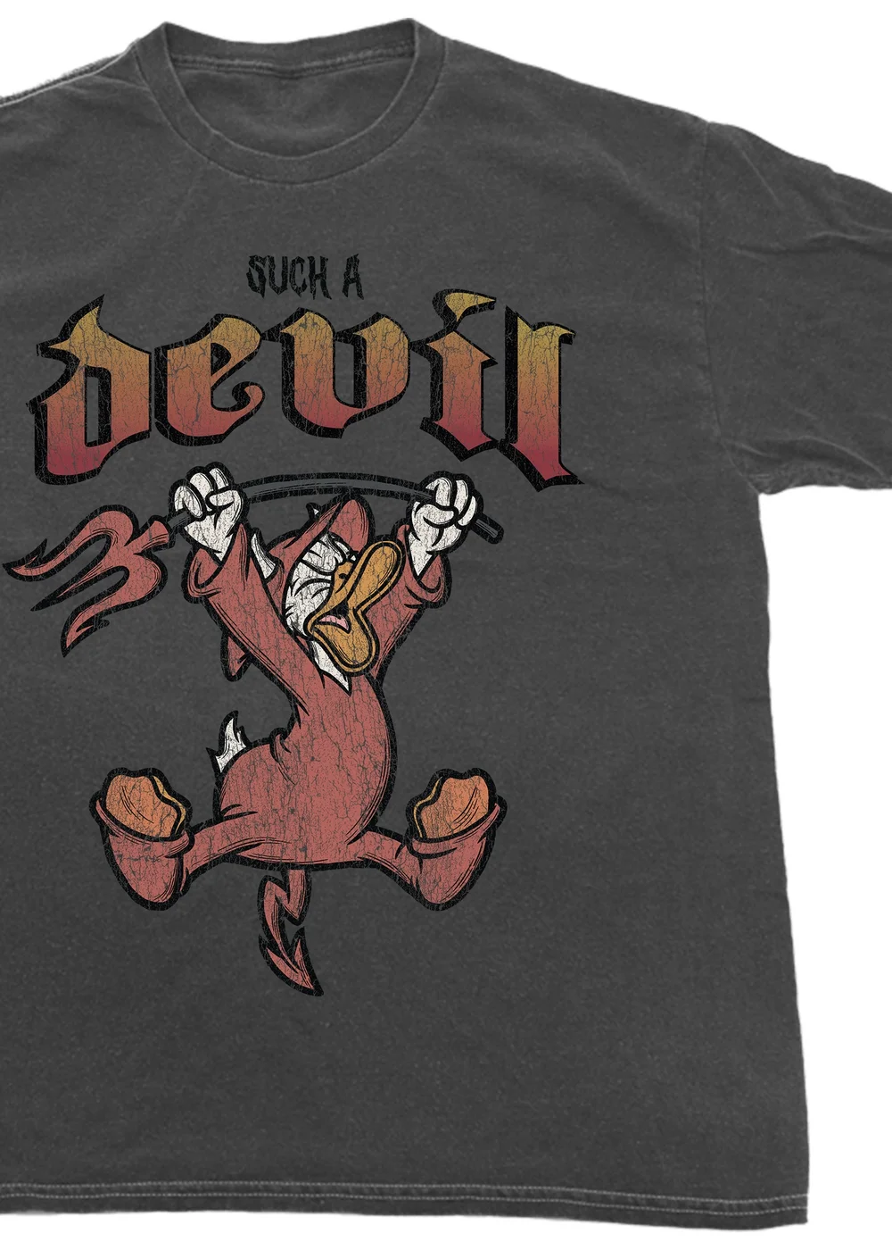 Spiral Galaxy Disney Donald Duck Such A Devil Halloween Charcoal Graphic Washed T-Shirt - XL Image 2