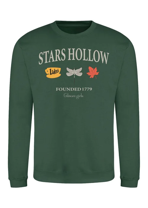 Spiral Galaxy Gilmore Girls Autumn Stars Hollow Green Graphic Sweatshirt - 3XL Image 1