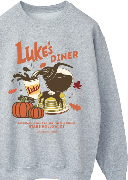 Spiral Galaxy Gilmore Girls Luke's Diner Autumn Grey Graphic Sweatshirt - L Image 2