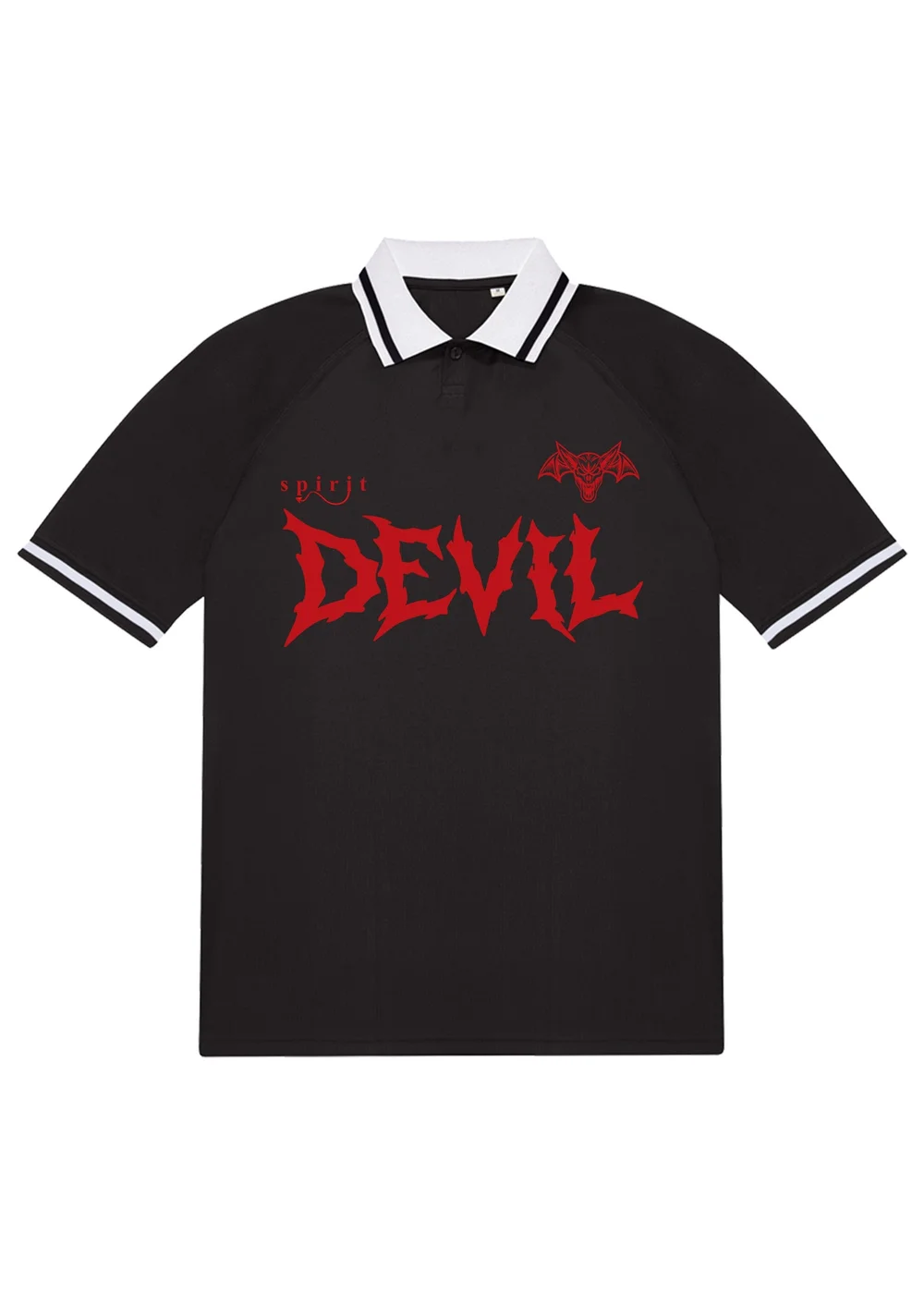 Spiral Galaxy Halloween Devil Black Graphic Football Shirt - S Image 1