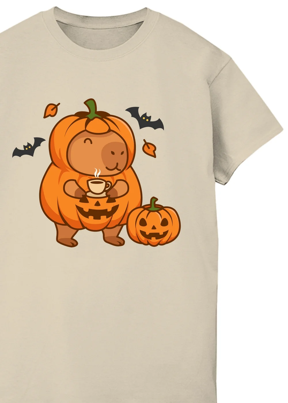 Spiral Galaxy Capybara Halloween Sand Graphic Boyfriend Fit T-Shirt - XL Image 2
