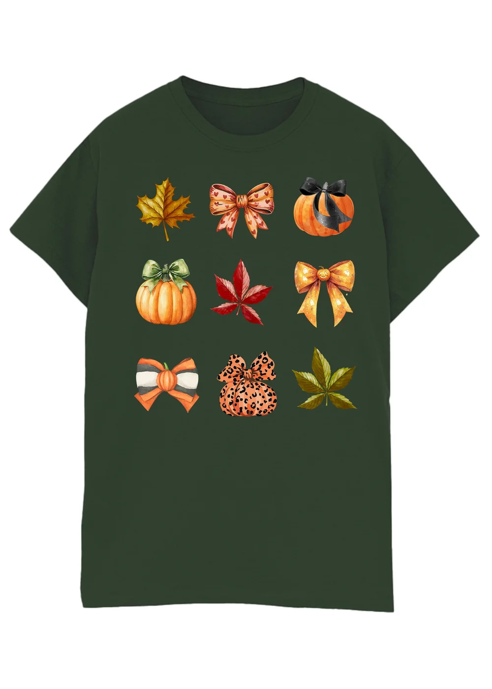 Spiral Galaxy Autumn Season Green Graphic Boyfriend Fit T-Shirt - 3XL Image 1