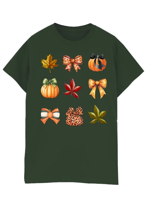 Spiral Galaxy Autumn Season Green Graphic Boyfriend Fit T-Shirt - 3XL Image 1